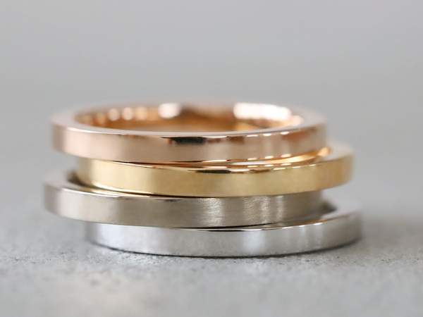 4種類の地金の指輪