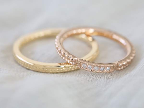 金とピンクゴールドの結婚指輪