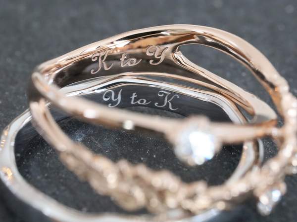 結婚指輪内側のレーザー刻印