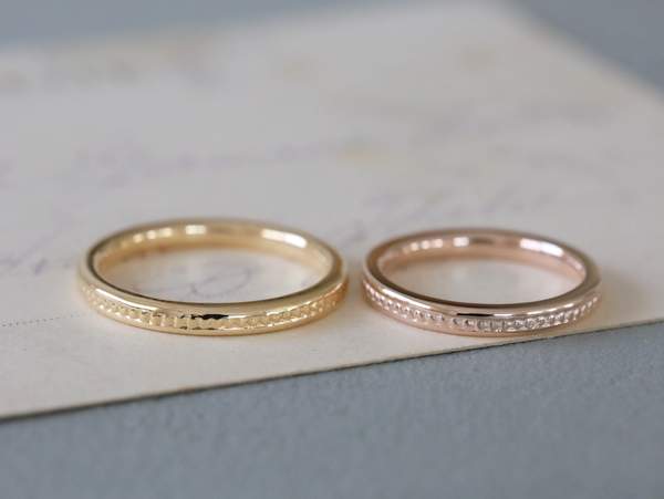 イエローゴールドとピンクゴールドの結婚指輪