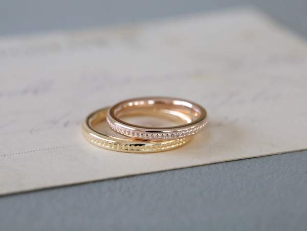 ゴールドとピンクゴールドの結婚指輪