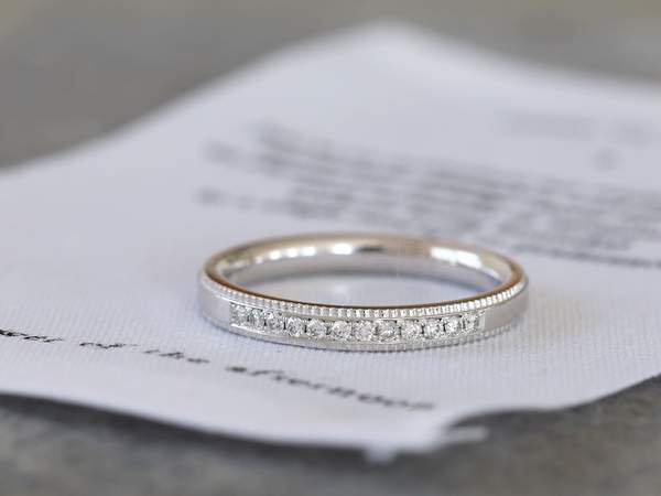 ミルグレインプラチナダイヤ入りリング