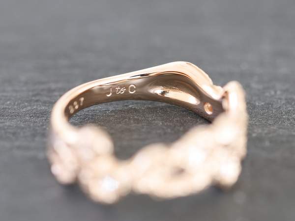 ピンクゴールド指輪の内側刻印