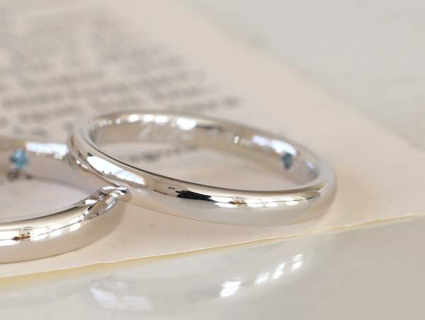 プラチナ甲丸リング