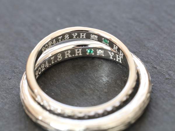 結婚指輪内側の刻印と誕生石
