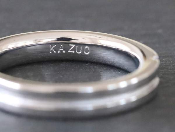 プラチナリング内側の刻印