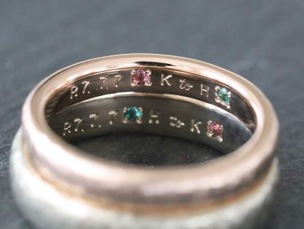 結婚指輪内側の刻印と誕生石