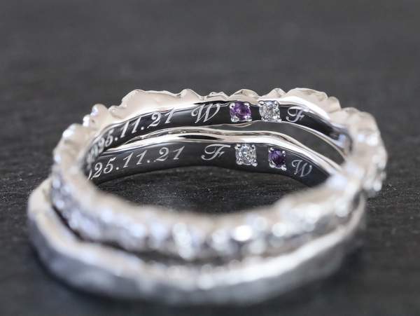 結婚指輪内側の刻印と誕生石