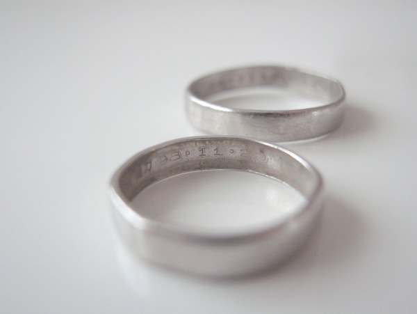 ２３年使われてきたお客様のプラチナの結婚指輪